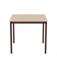 St&oacute;ł BASE TABLE 80 x 80 cm MUUTO - lakierowany dębowy fornir/sklejka, brązowoczerwone nogi