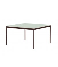 St&oacute;ł BASE TABLE 128 x 128 cm MUUTO - jasnozielony laminat/sklejka, brązowoczerwone nogi