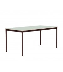 St&oacute;ł BASE TABLE 160 x 80 cm MUUTO - jasnozielony laminat/sklejka, brązowoczerwone nogi