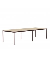 St&oacute;ł BASE TABLE 300 x 110 cm MUUTO - lakierowany dębowy fornir/sklejka, brązowoczerwone nogi