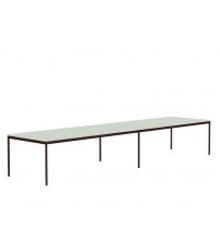 St&oacute;ł BASE TABLE 440 x 110 cm MUUTO - jasnozielony laminat/sklejka, brązowoczerwone nogi