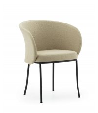 Krzesło tapicerowane z podłokietnikami Knit Normann Copenhagen - różne kolory, z wysokim oparciem, nogi z dębiny