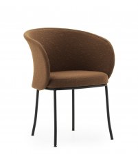 Krzesło tapicerowane z podłokietnikami Knit Normann Copenhagen - brandy