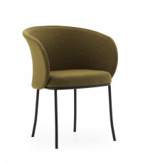 Krzesło tapicerowane z podłokietnikami Knit Normann Copenhagen - oliwkowe