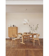 Krzesło z siedziskiem wyplatanym z papierowego sznurka SM827 Skovby- lakierowana lita dębina