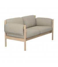 Sofa SM851 Skovby - lita dębina olejowana na biało / tkanina Crush 50