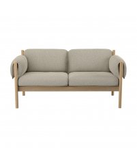 Sofa SM851 Skovby - lakierowana lita dębina / tkanina Crush 50