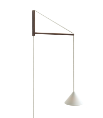 Kinkiet Suspended Wall Lamp Moebe - przydymiony dąb / biały klosz