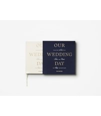 Weselna księga gości Our WEDDING day Printworks - 100 kartek / granatowe etui /  okładka kość słoniowa