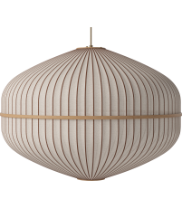 Lampa wisząca Luc&eacute;n Bolia &Oslash;90 x H66 cm - elipsa, piaskowa tkanina