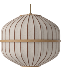Lampa wisząca Luc&eacute;n Bolia &Oslash;40 x H33 cm - ośmiokąt, piaskowa tkanina