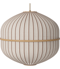 Lampa wisząca Luc&eacute;n Bolia &Oslash;62 x H55 cm - ośmiokąt, piaskowa tkanina
