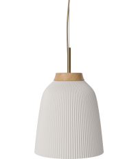 Lampa wisząca Campa Bolia - &Oslash;35 cm, biała z mosiężnym detalem