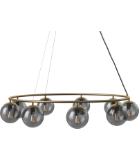 Żyrandol Orb Bolia - średnica 105cm, przydymione szkło, antyczny mosiądz