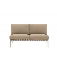 Sofa 2-osobowa bez podłokietnik&oacute;w ogrodowa SETTLE MUUTO -  tkanina Ribbed Weave 5/ podstawa taupe, na zewnątrz