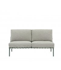 Sofa 2-osobowa bez podłokietnik&oacute;w ogrodowa SETTLE MUUTO -  tkanina Ribbed Weave 2/ podstawa ciemnozielona, na zewnątrz