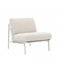 Fotel ogrodowy bez podłokietnik&oacute;w SETTLE LOUNGE CHAIR MUUTO -  tkanina Laze 1/ szara podstawa, na zewnątrz