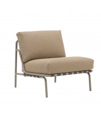 Fotel ogrodowy bez podłokietnik&oacute;w SETTLE LOUNGE CHAIR MUUTO -  tkanina Ribbed Weave 5/ taupe podstawa, na zewnątrz