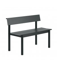 Ławka ogrodowa z oparciem LINEAR STEEL 110 x 34 cm MUUTO - czarna/metal