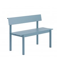Ławka ogrodowa z oparciem LINEAR STEEL 110 x 34 cm MUUTO - Pale Blue/metal