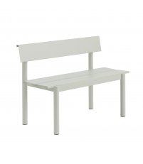 Ławka ogrodowa z oparciem LINEAR STEEL 110 x 34 cm MUUTO - szara/metal