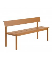 Ławka ogrodowa z oparciem LINEAR STEEL 170 x 34 cm MUUTO - Burnt Orange/metal