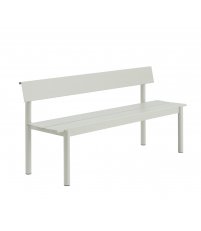 Ławka ogrodowa z oparciem LINEAR STEEL 170 x 34 cm MUUTO - szara/metal