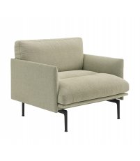 Fotel tapicerowany OUTLINE SOFT CHAIR MUUTO - czarna podstawa, guest 250