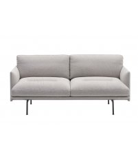 Sofa 2-osobowa tapicerowana OUTLINE SOFT MUUTO - Clay 12, czarna podstawa