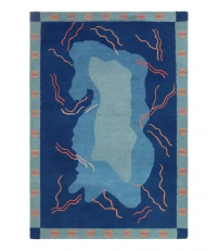 Dywan wełniany COLUMBUS beige Finarte 170 x 240 cm - niebiesko - beżowy