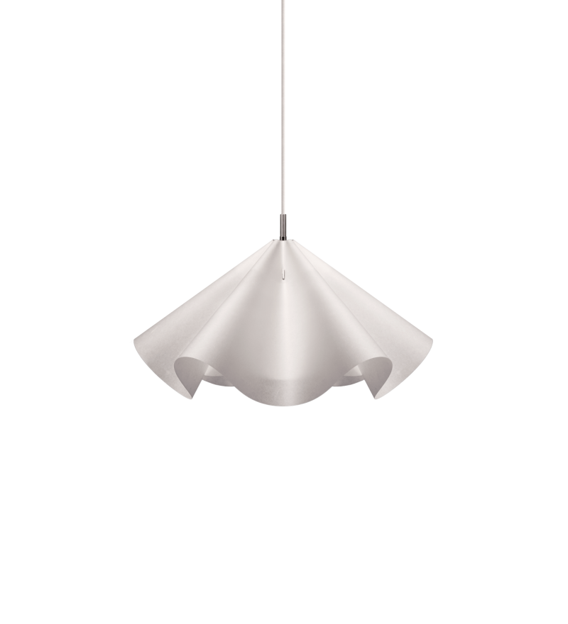 Wisząca lampa Sinuate MOEBE - biała / stal nierdzewna, średnia wielkość, &Oslash;60cm