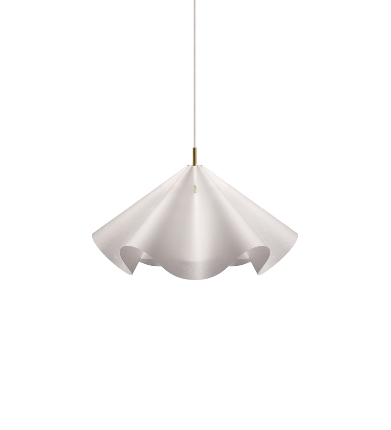 Wisząca lampa Sinuate MOEBE - biała / mosiężna, średnia wielkość, &Oslash;60cm