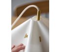 Wisząca lampa Sinuate MOEBE - biała / mosiężna, duża