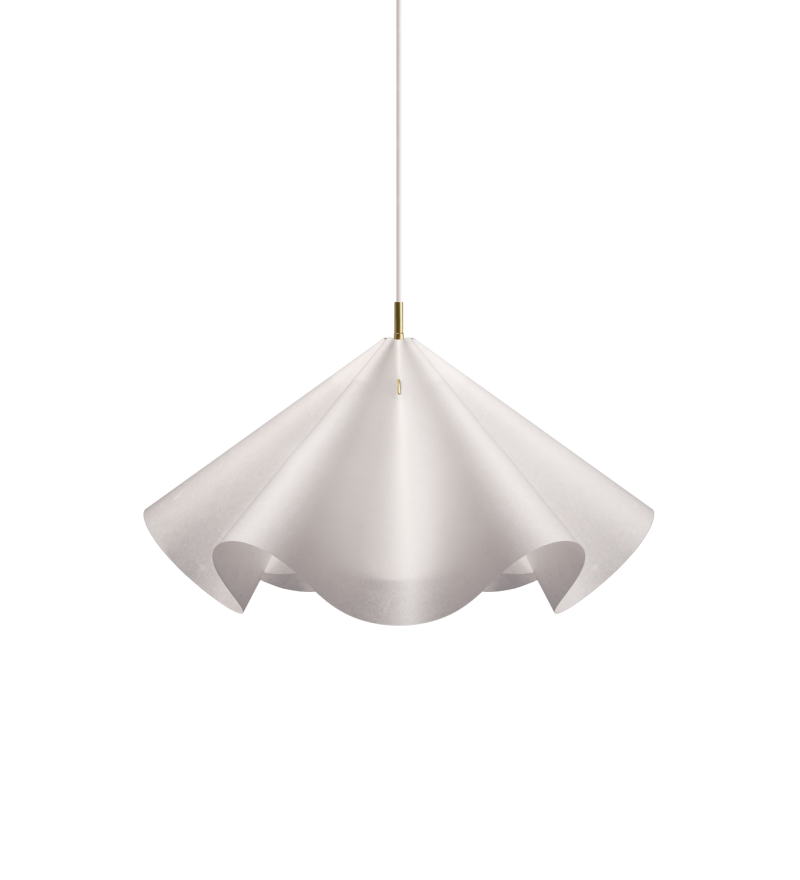Wisząca lampa Sinuate MOEBE - biała / mosiężna, duża, &Oslash;75cm