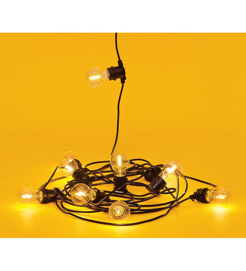 Girlanda świetlna ogrodowa Bella Vista Seletti - czarna z przezroczystymi żar&oacute;wkami