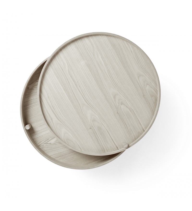 Stolik ze schowkiem Turning Audo Copenhagen (dawniej Menu) - dąb bielony / czarny chrom