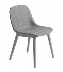 Krzesło tapicerowane na drewnianej podstawie Fiber Side Chair Wood Base Muuto - różne kolory