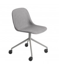 Krzesło obrotowe na kółkach tapicerowane Fiber Side Chair Swivel w. castors Muuto - różne kolory