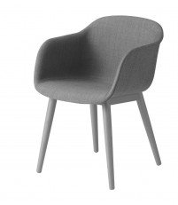Krzesło tapicerowane na drewnianej podstawie Fiber Armchair Wood Base Muuto - r&oacute;żne kolory
