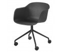 Krzesło obrotowe na kółkach Fiber Armchair Swivel w. castors Base Muuto - różne kolory