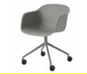 Krzesło obrotowe na kółkach Fiber Armchair Swivel w. castors Base Muuto - różne kolory