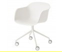 Krzesło obrotowe na kółkach Fiber Armchair Swivel w. castors Base Muuto - różne kolory