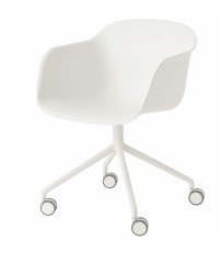 Krzesło obrotowe na k&oacute;łkach Fiber Armchair Swivel w. castors Base Muuto - r&oacute;żne kolory