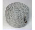 Puf pleciony okrągły jasnoszary Motarnia - średnica 40 cm