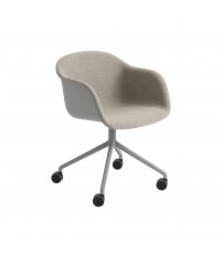Fotel tapicerowany obrotowy na kółkach Fiber Armchair FRONT Swivel Base w. castors Muuto - różne kolory