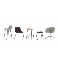 Stołek tapicerowany Fiber Stool / Tube Base H: 45cm Muuto - różne kolory