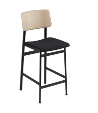 Hoker tapicerowany z oparciem Loft Bar Stool H: 65cm Muuto - różne kolory