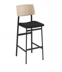 Hoker tapicerowany z oparciem Loft Bar Stool H: 75cm Muuto - różne kolory