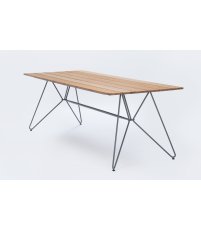 St&oacute;ł SKETCH HOUE - 220x88cm, bambusowy, szara podstawa, na zewnątrz