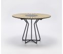 Stół CIRCLE HOUE - ø110cm, bambusowy, szara podstawa, na zewnątrz